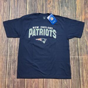 Reebok New England Patriots T-Shirt Mens Large Navy NFL Football Short Sleeve